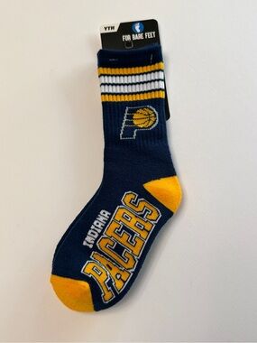 Indiana Pacers Navy, Gold & White Crew Socks-Youth (size 13, 1-3)